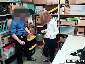 red-haired teen arrested and torn up in the office