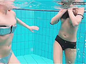 three naked ladies have joy underwater